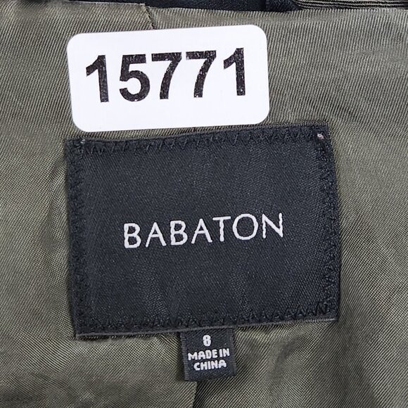Babaton Jacket Womens 8 Green Aritzia Moto Full Zip Lightweight Casual Classic - Picture 8 of 14